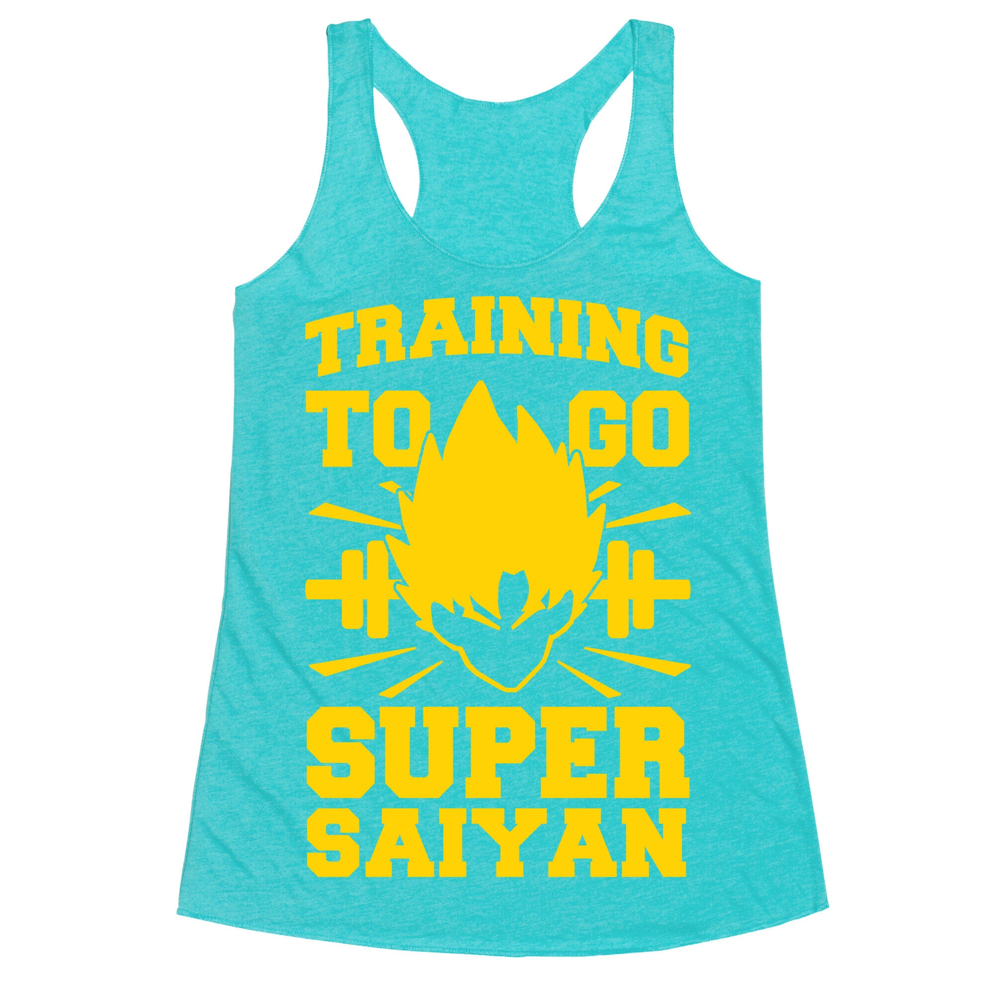 Training to Go Super Saiyan Racerback Tank